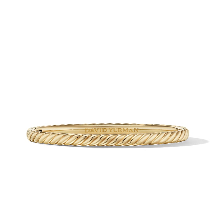 David Yurman Sculpted Cable Bangle Bracelet in 18ct Yellow Gold, 4.6mm