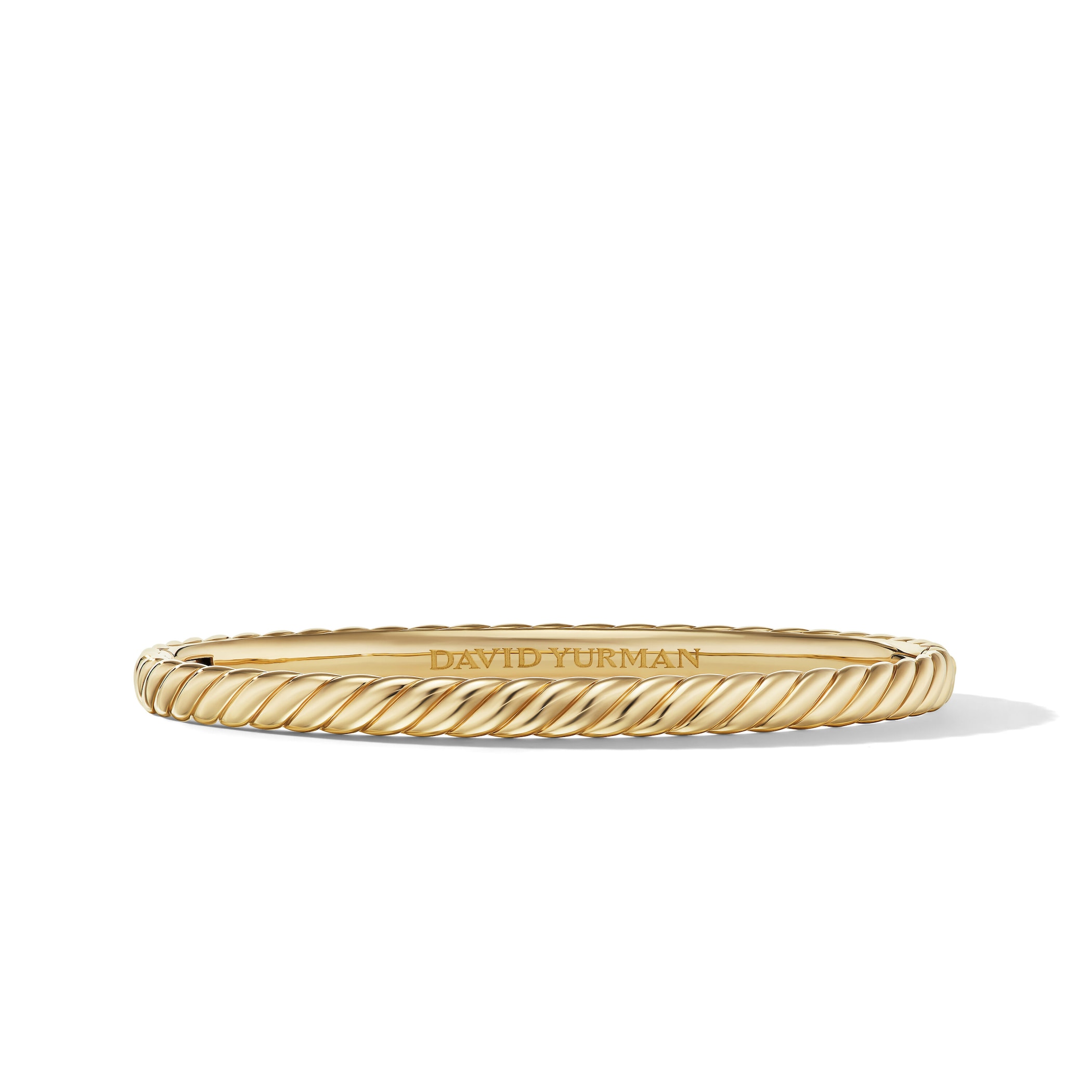 David Yurman Sculpted Cable Bangle Bracelet in 18ct Yellow Gold, 4.6mm - Size Medium David Yurman Sculpted Cable Bangle Bracelet in 18ct Yellow Gold, 4.6mm - Size Medium