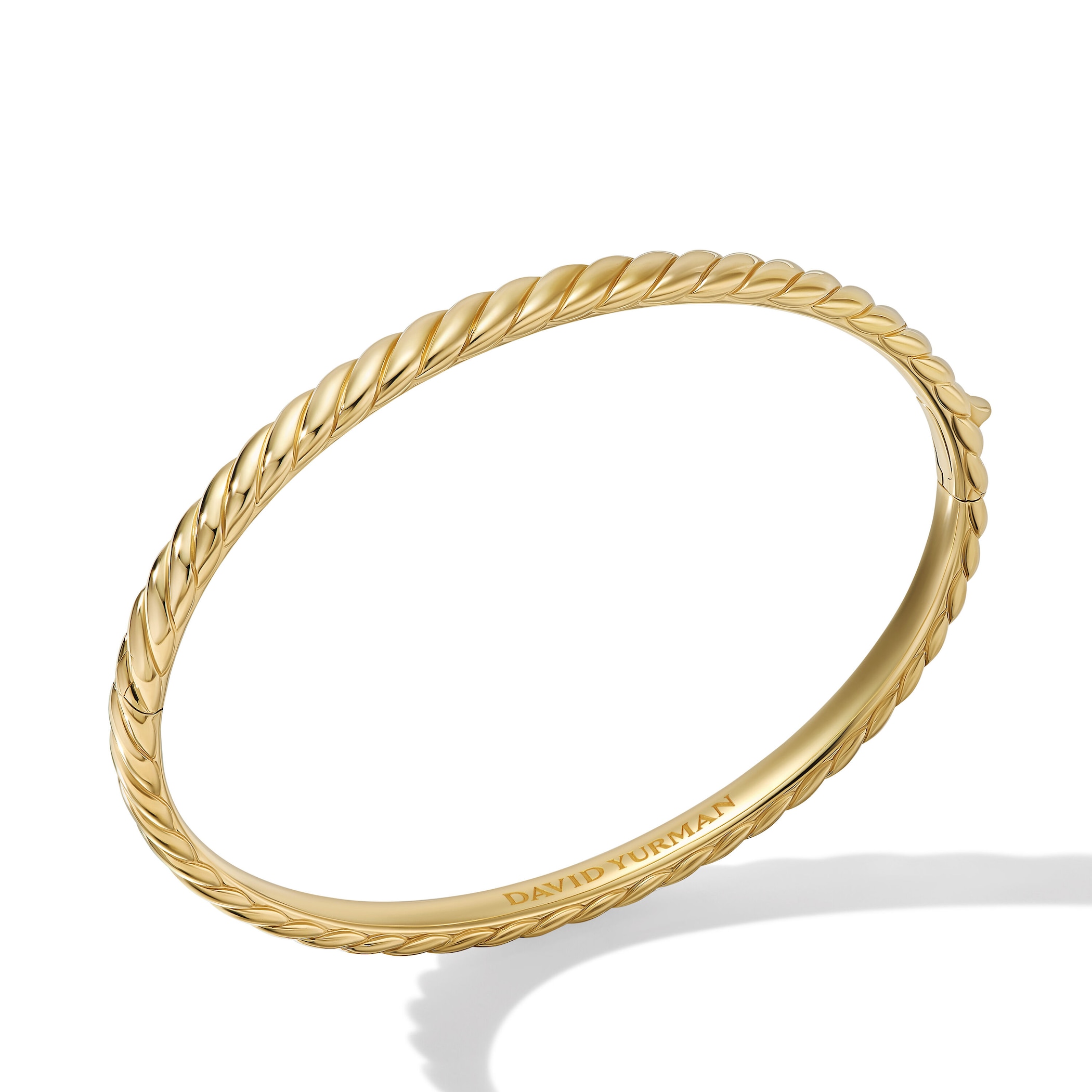 David Yurman Sculpted Cable Bangle Bracelet in 18ct Yellow Gold, 4.6mm - Size Medium David Yurman Sculpted Cable Bangle Bracelet in 18ct Yellow Gold, 4.6mm - Size Medium
