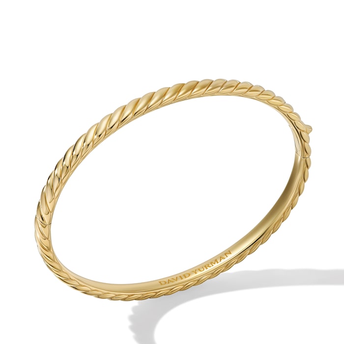 David Yurman Sculpted Cable Bangle Bracelet in 18ct Yellow Gold, 4.6mm