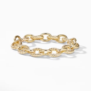 David Yurman Oval Link Chain Bracelet in 18ct Yellow Gold, 12mm