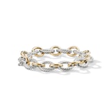 David Yurman Oval Link Chain Bracelet in Sterling Silver with 18ct Yellow Gold, 12mm