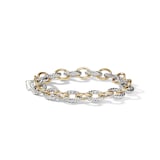 David Yurman Oval Link Chain Bracelet in Sterling Silver with 18ct Yellow Gold, 10mm