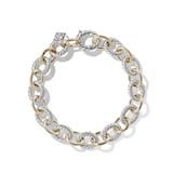 David Yurman Oval Link Chain Bracelet in Sterling Silver with 18ct Yellow Gold, 10mm