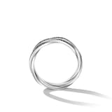 David Yurman DY Helios™ Band Ring in Sterling Silver with Black Diamonds, 6mm