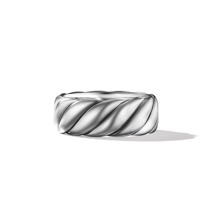 David Yurman Sculpted Cable Contour Band Ring in Sterling Silver, 9mm