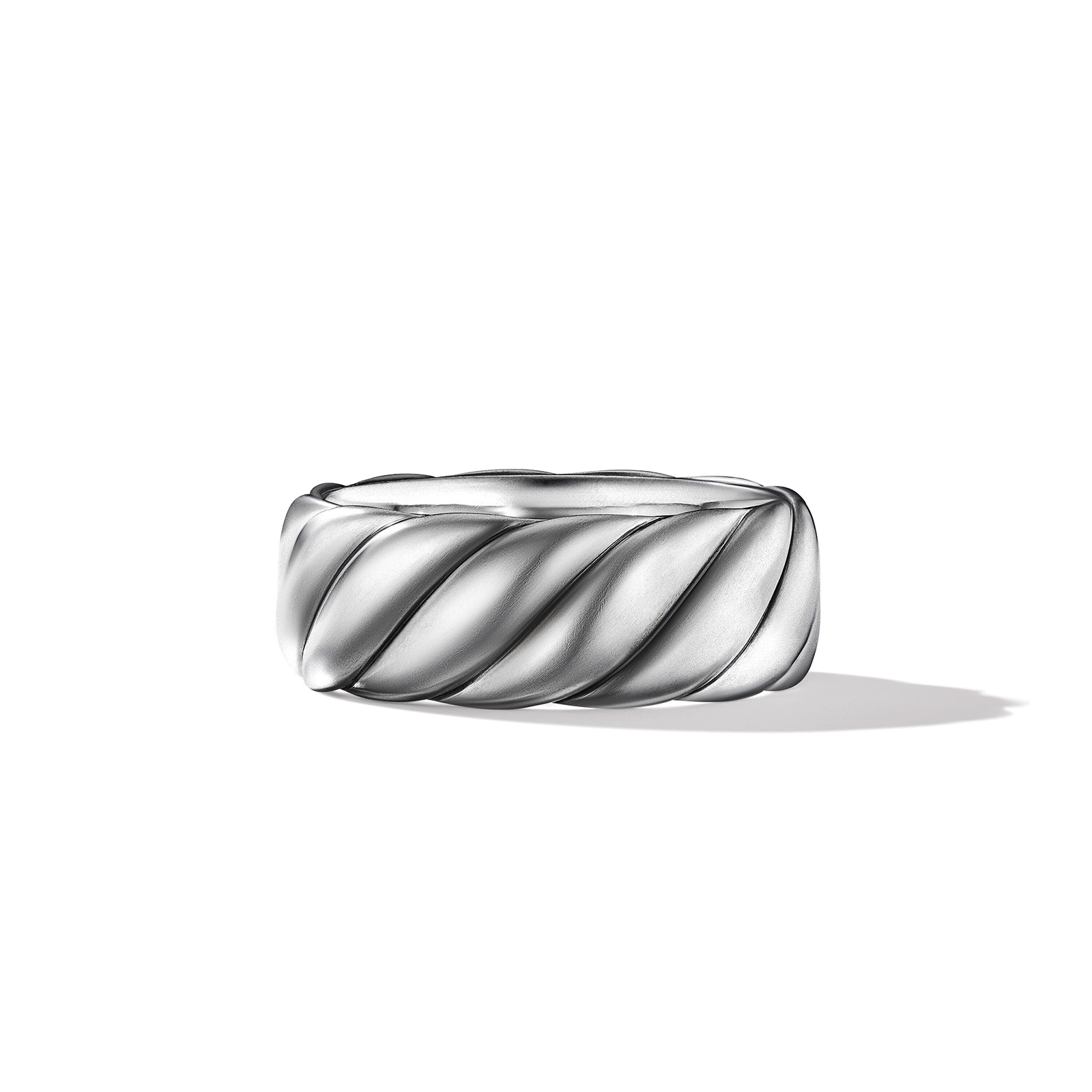 David Yurman Sculpted Cable Contour Band Ring in Sterling Silver, 9mm