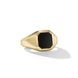 David Yurman Streamline® Signet Ring in 18ct Yellow Gold with Black Onyx, 14mm