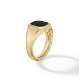 David Yurman Streamline® Signet Ring in 18ct Yellow Gold with Black Onyx, 14mm