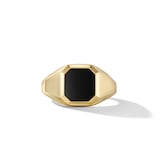 David Yurman Streamline® Signet Ring in 18ct Yellow Gold with Black Onyx, 14mm