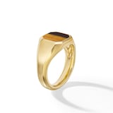 David Yurman Streamline® Signet Ring in 18ct Yellow Gold with Tigers Eye, 14mm