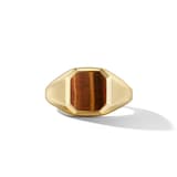 David Yurman Streamline® Signet Ring in 18ct Yellow Gold with Tigers Eye, 14mm