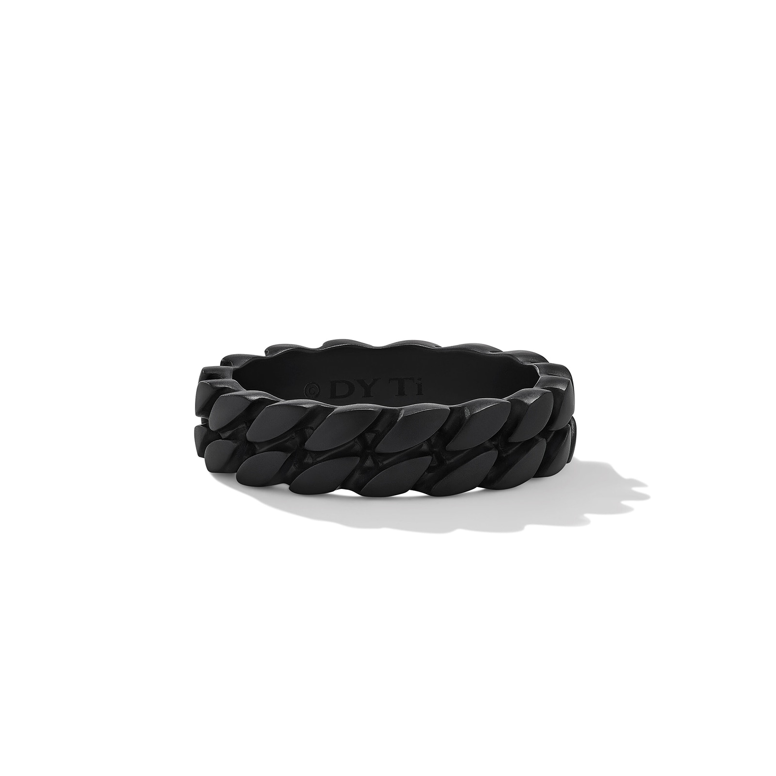David Yurman Curb Chain Band Ring in Black Titanium, 6mm