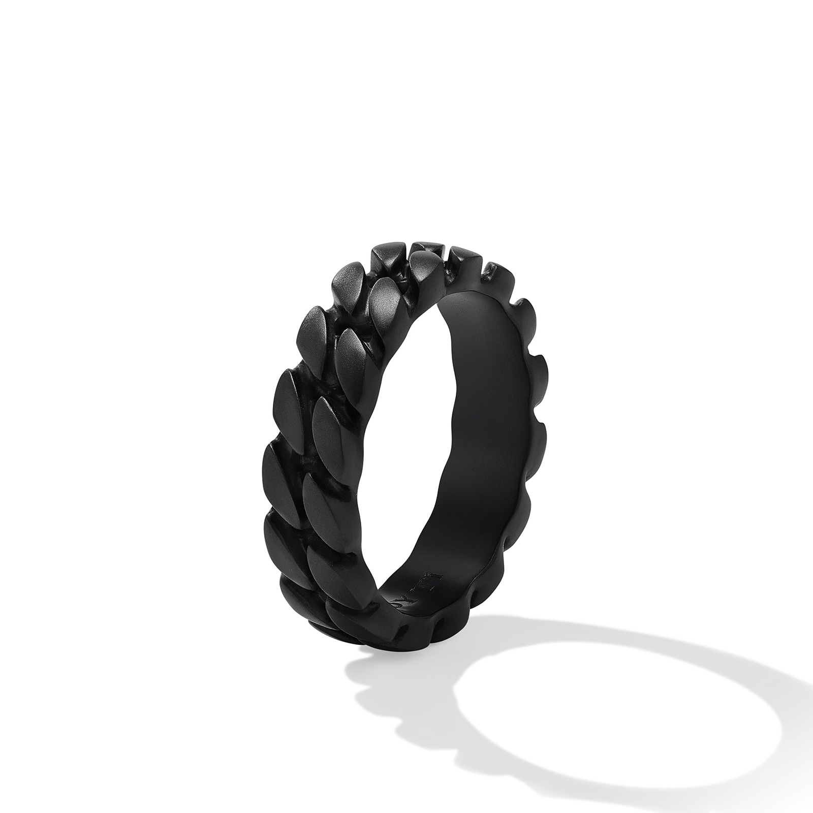 David Yurman Curb Chain Band Ring in Black Titanium, 6mm