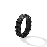 David Yurman Curb Chain Band Ring in Black Titanium, 6mm