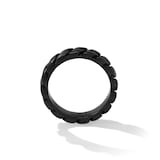 David Yurman Curb Chain Band Ring in Black Titanium, 6mm