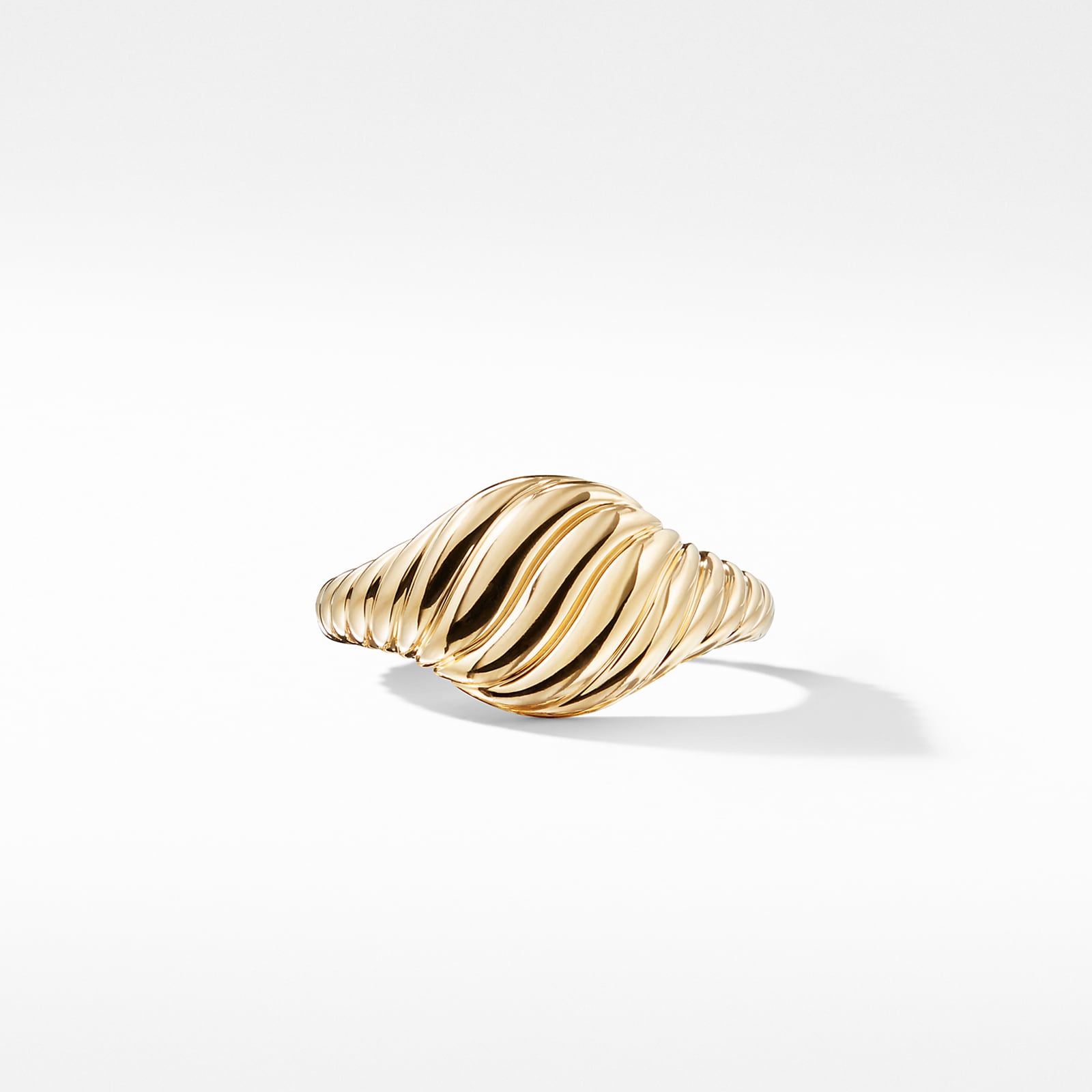 David Yurman Sculpted Cable Pinky Ring in 18ct Yellow Gold, 9.7mm