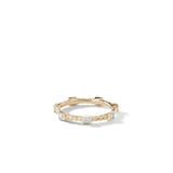 David Yurman Cable Collectibles® Stations Stack Ring in 18ct Yellow Gold with Diamonds, 2mm