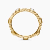 David Yurman Cable Collectibles® Stations Stack Ring in 18ct Yellow Gold with Diamonds - Ring Size L