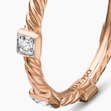 David Yurman Cable CollectiblesÂ® Stations Stack Ring in 18ct Rose Gold with Diamonds - Ring Size L