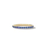 David Yurman Cable Collectibles® Stack Ring in 18ct Yellow Gold with Pavé Blue Sapphires, 2mm