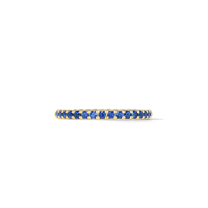 David Yurman Cable Collectibles® Stack Ring in 18ct Yellow Gold with Pavé Blue Sapphires, 2mm