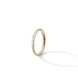 David Yurman Cable Collectibles® Stack Ring in 18ct Yellow Gold with Diamonds, 2mm