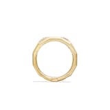 David Yurman Stax Three Row Ring in 18ct Yellow Gold with Diamonds - Ring Size O.5