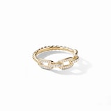 David Yurman Stax Chain Link Ring in 18ct Yellow Gold with Diamonds, 4.5mm