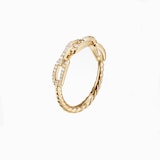 David Yurman Stax Chain Link Ring in 18ct Yellow Gold with Diamonds, 4.5mm