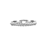 David Yurman Stax Chain Link Ring in 18ct White Gold with Diamonds, 4.5mm