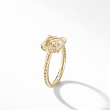 David Yurman Petite Chatelaine® Pavé Bezel Ring in 18ct Yellow Gold with Champagne Citrine and Diamonds, 7mm