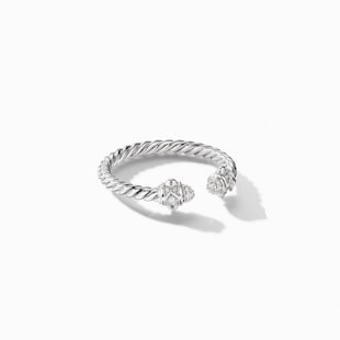 David Yurman Renaissance Ring in 18ct White Gold with Diamonds, 2.3mm