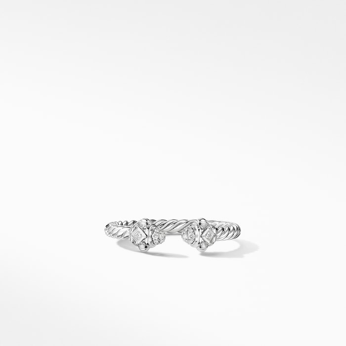 David Yurman Renaissance Ring in 18ct White Gold with Diamonds, 2.3mm