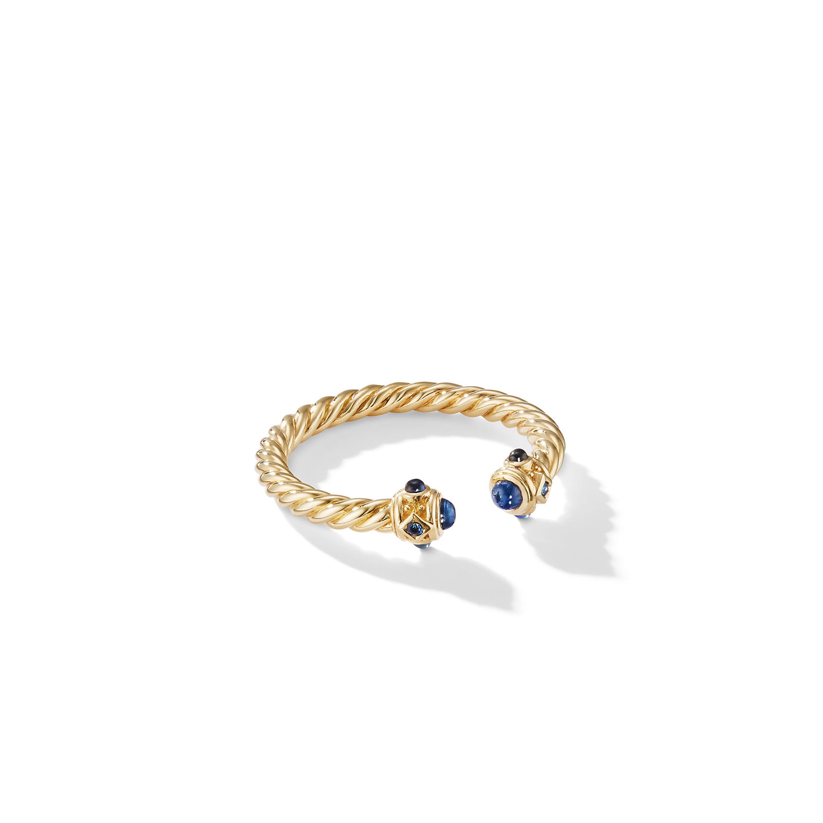 Renaissance Ring in 18ct Yellow Gold with Blue Sapphires - Ring Size L.5