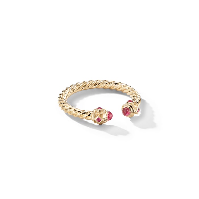 David Yurman Renaissance Ring in 18ct Yellow Gold with Rubies, 2.3mm