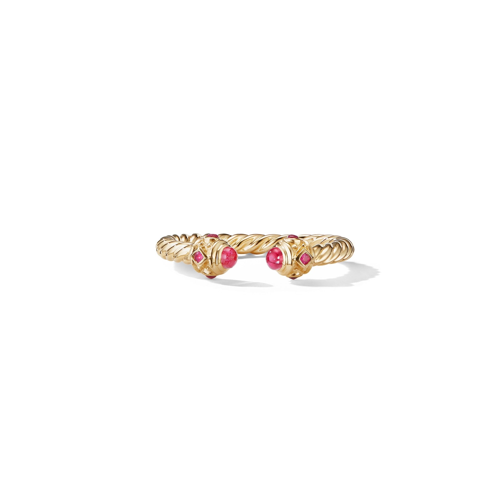 David Yurman Renaissance Ring in 18ct Yellow Gold with Rubies, 2.3mm