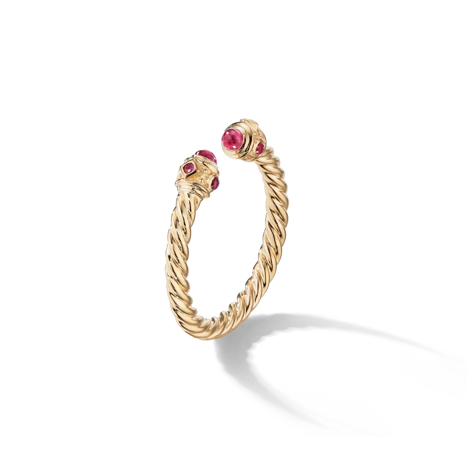 David Yurman Renaissance Ring in 18ct Yellow Gold with Rubies, 2.3mm