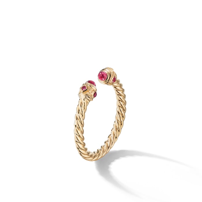 David Yurman Renaissance Ring in 18ct Yellow Gold with Rubies, 2.3mm