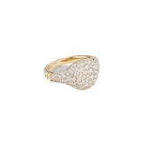 David Yurman Pavé Pinky Ring in 18ct Yellow Gold with Diamonds - Ring Size H.5