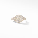 David Yurman Pavé Pinky Ring in 18ct Yellow Gold with Diamonds - Ring Size H.5