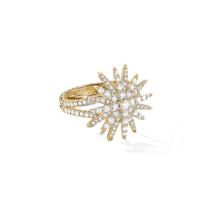 David Yurman Starburst Ring in 18ct Yellow Gold with Diamonds, 20mm