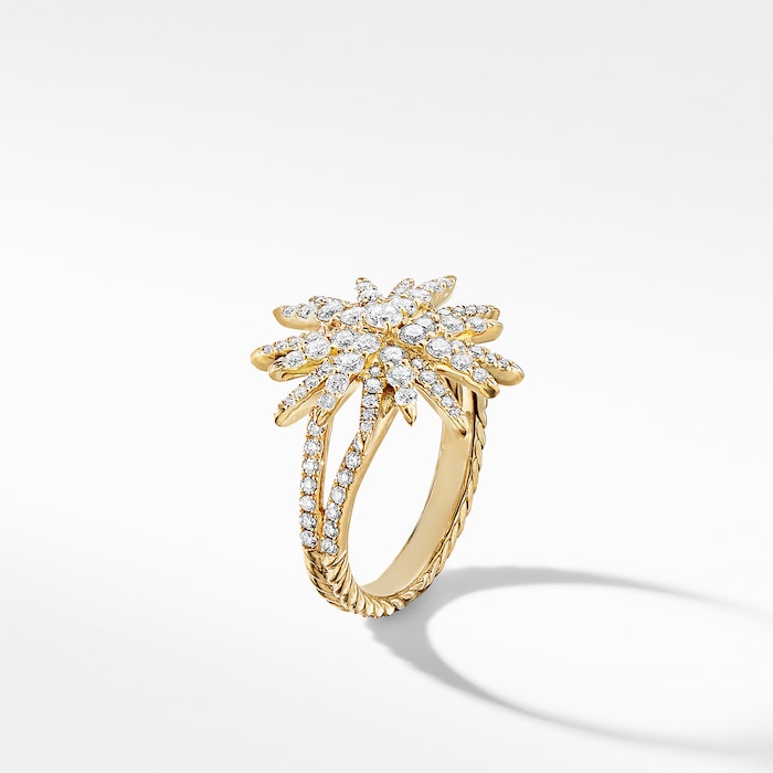 David Yurman Starburst Ring in 18ct Yellow Gold with Diamonds, 20mm