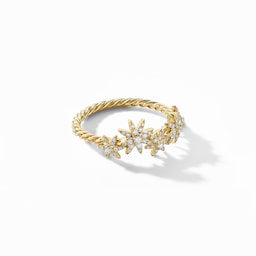 37900443125 - Starburst Cluster Band Ring in 18ct Yellow Gold with Diamonds - Ring Size L.5