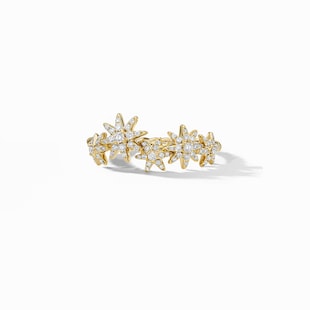 David Yurman Starburst Cluster Band Ring in 18ct Yellow Gold with Diamonds, 9mm