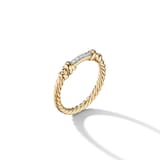 David Yurman Petite Helena Wrap Band Ring in 18ct Yellow Gold with Diamonds, 4mm