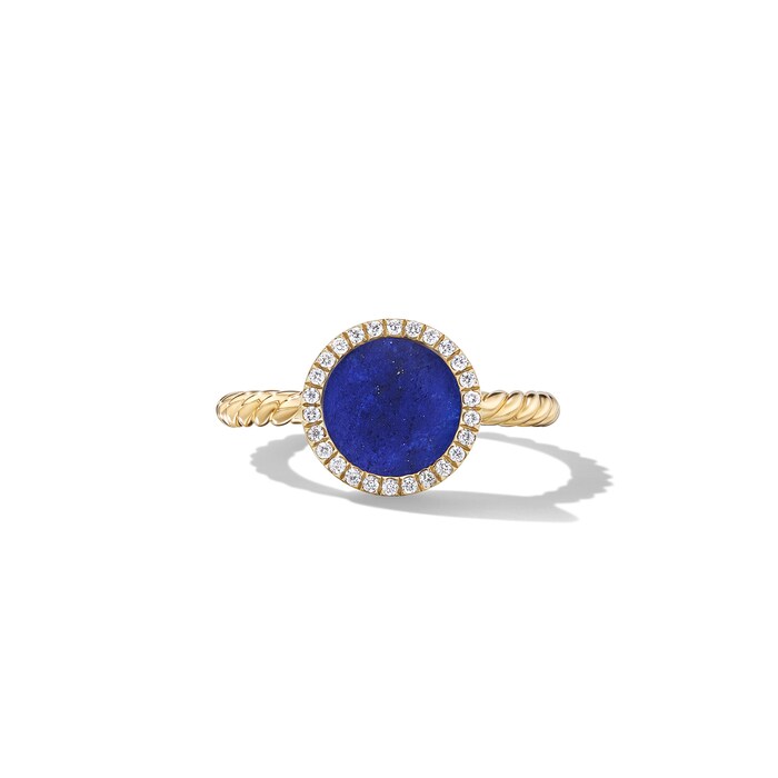 David Yurman Petite DY Elements® in 18ct Yellow Gold with Lapis and Diamonds, 11.3mm