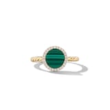 David Yurman Petite DY Elements® in 18ct Yellow Gold with Malachite and Diamonds, 11.3mm