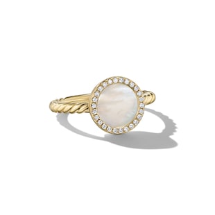 David Yurman Petite DY Elements® Ring in 18ct Yellow Gold with Mother of Pearl and Diamonds, 11.3mm