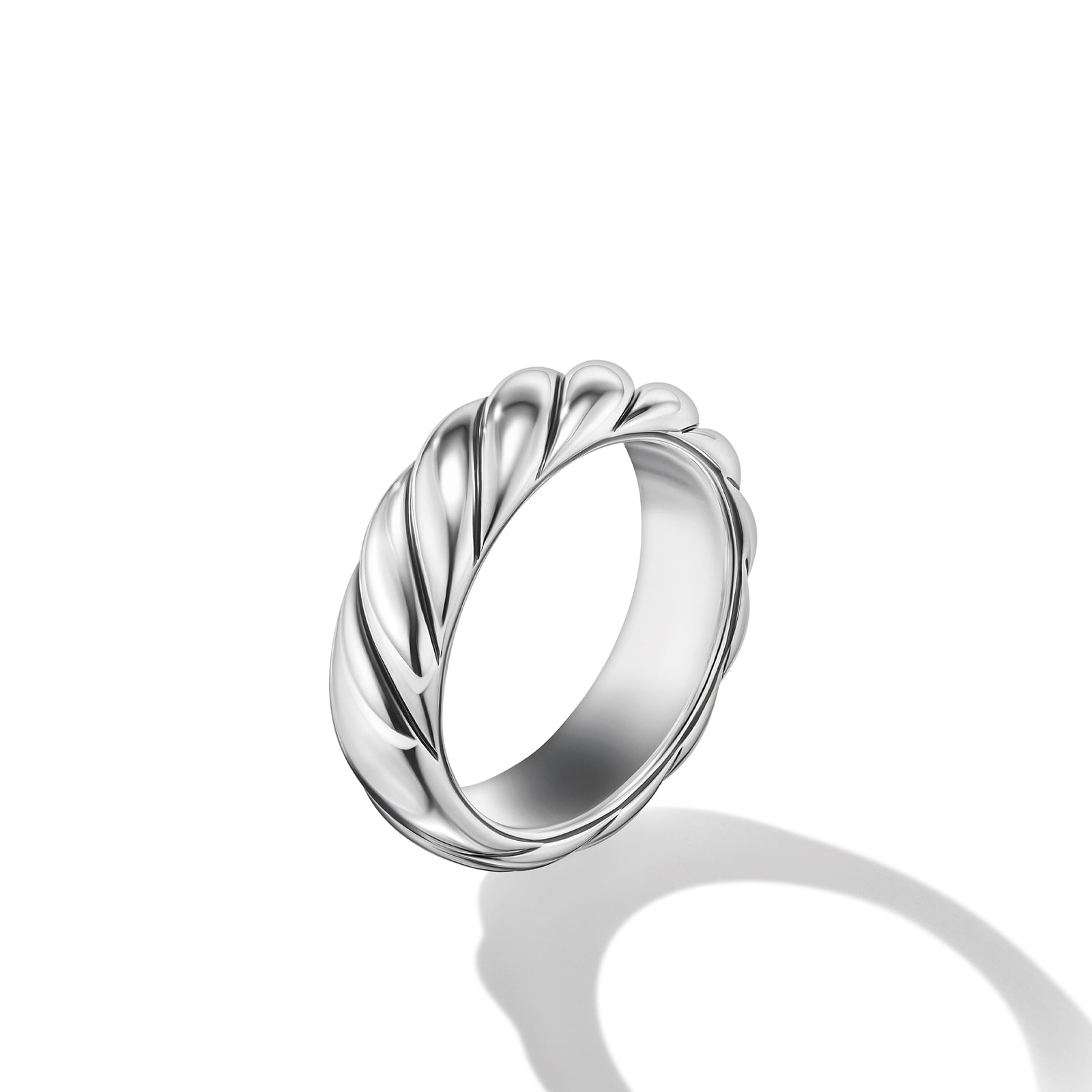 David Yurman Sculpted Cable Band Ring in Sterling Silver, 6mm